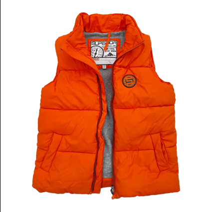 Kids Orange Puffy Vest Jacket