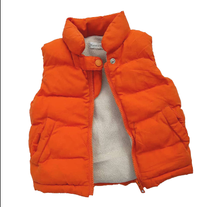 Kids Orange Puffy Vest Jacket