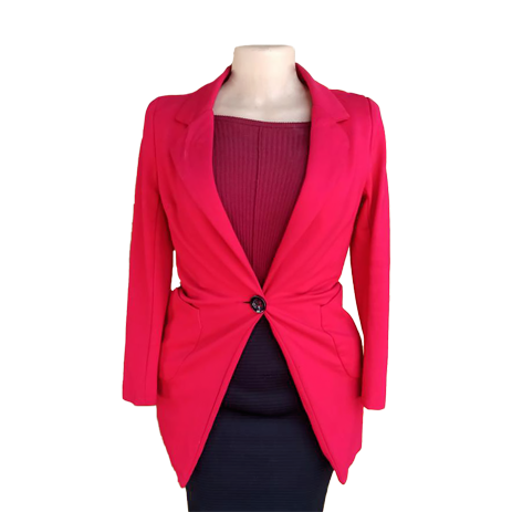 Red Cotton Blazer