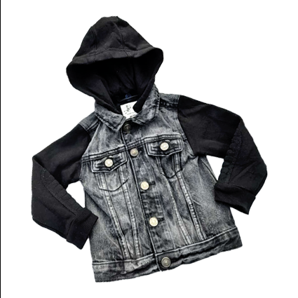 Kids Black Denim Jeans Hoody