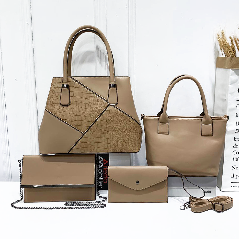 Light Brown 4 in 1 Handbag