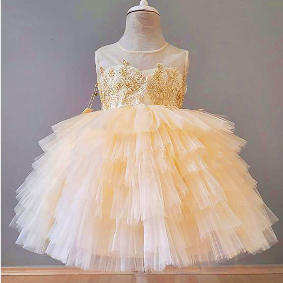 Light Yellow Girl's Balloon Dress
