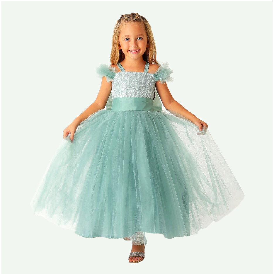 Turquoise Girl's Ballgown Dress