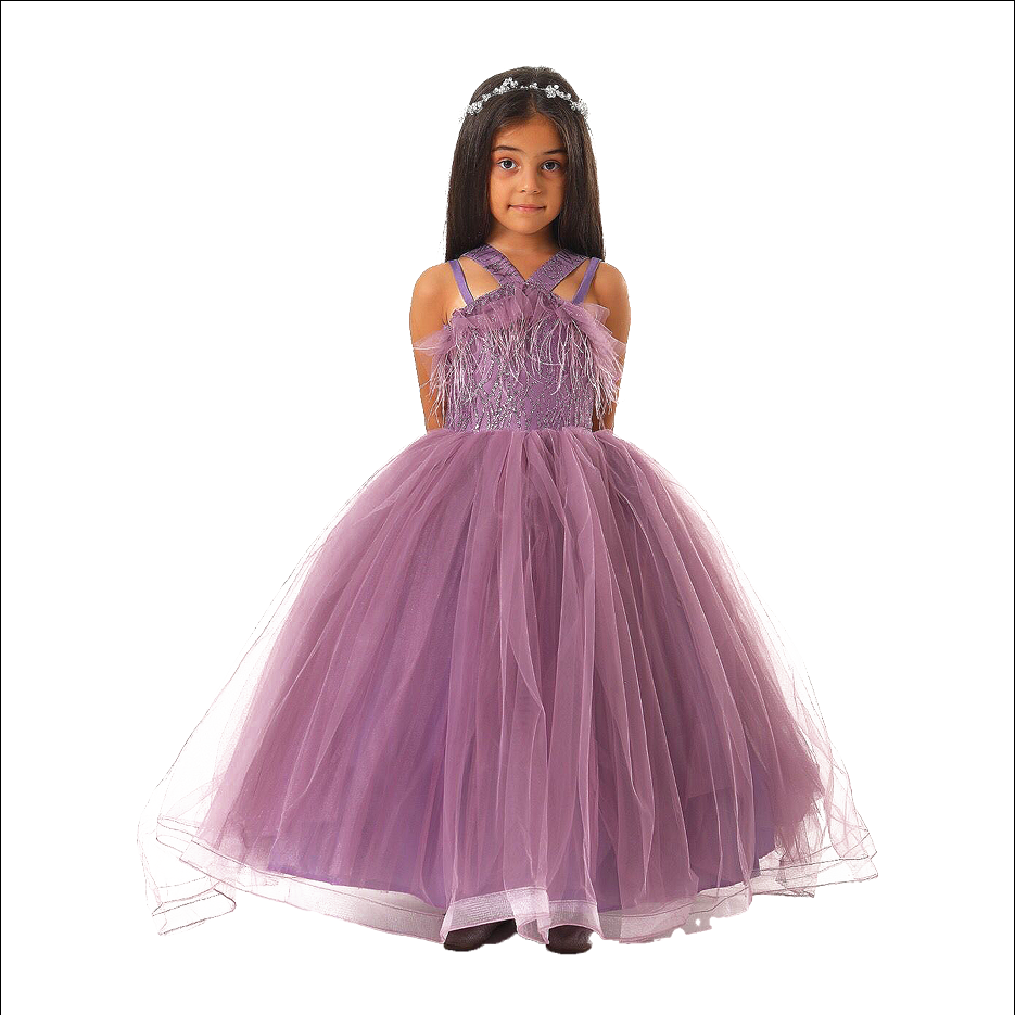 Purple Girl's Ballgown Dress