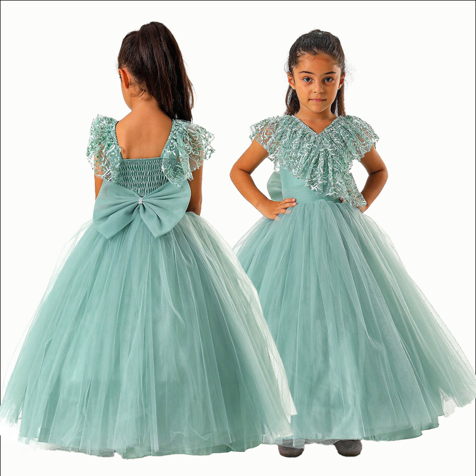 Turquoise Girl's Ballgown Dress