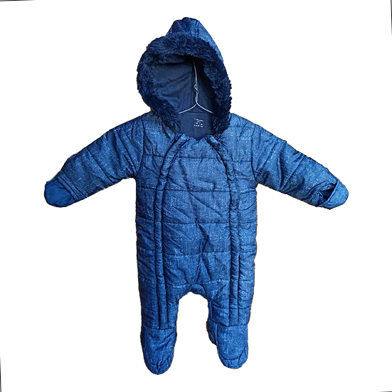 Navy Blue Puffy Baby Romper