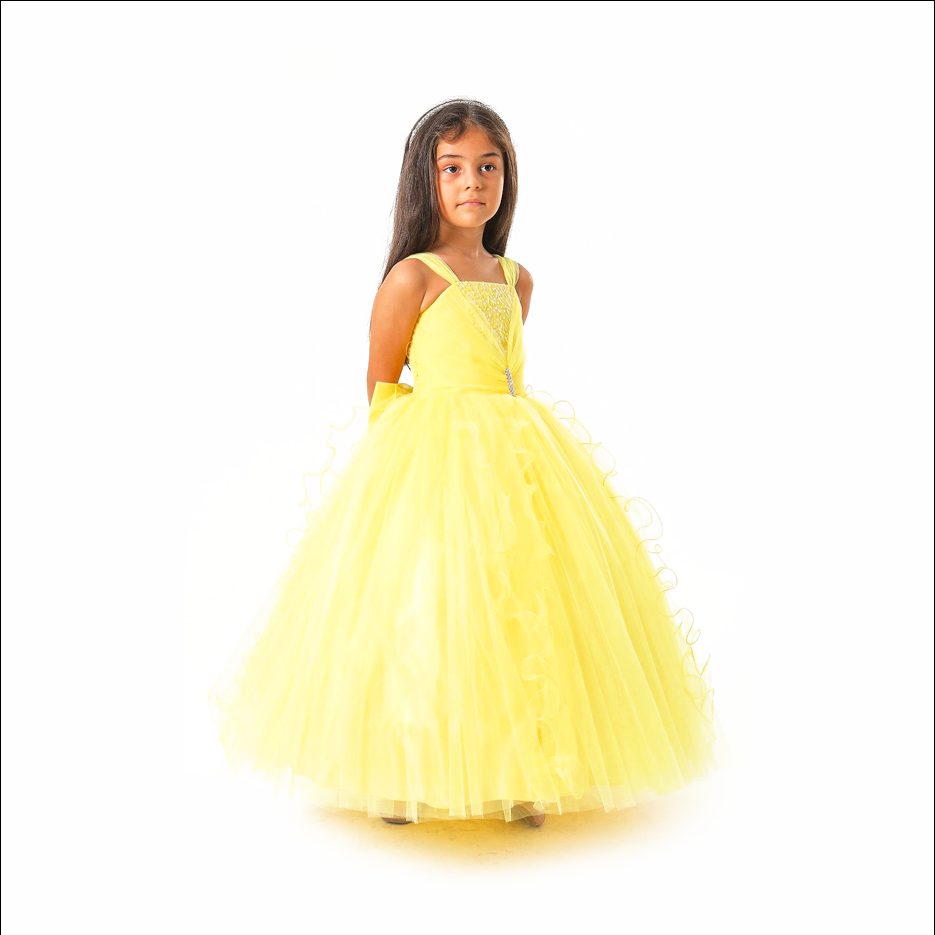 Girl's Yellow Balloon Dress