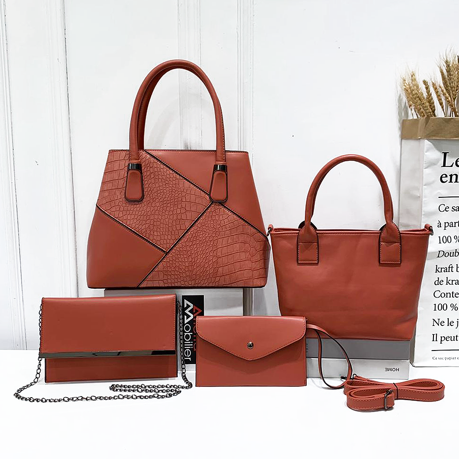 Brown 4 in 1 Handbag