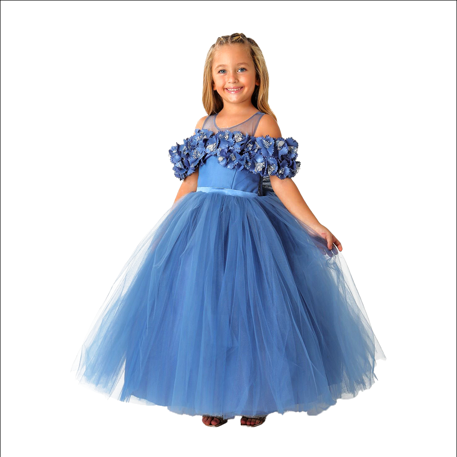 Blue Girl's Ballgown Dress