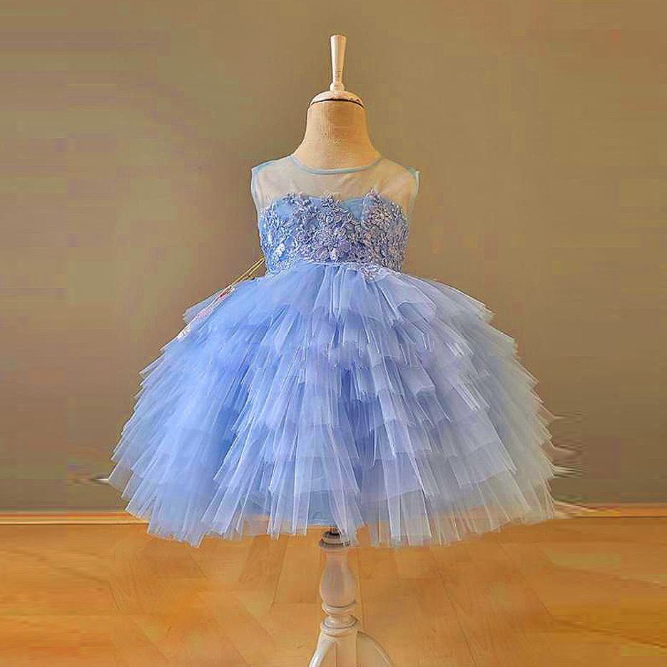 Kids Girl's Blue Balloon Dress