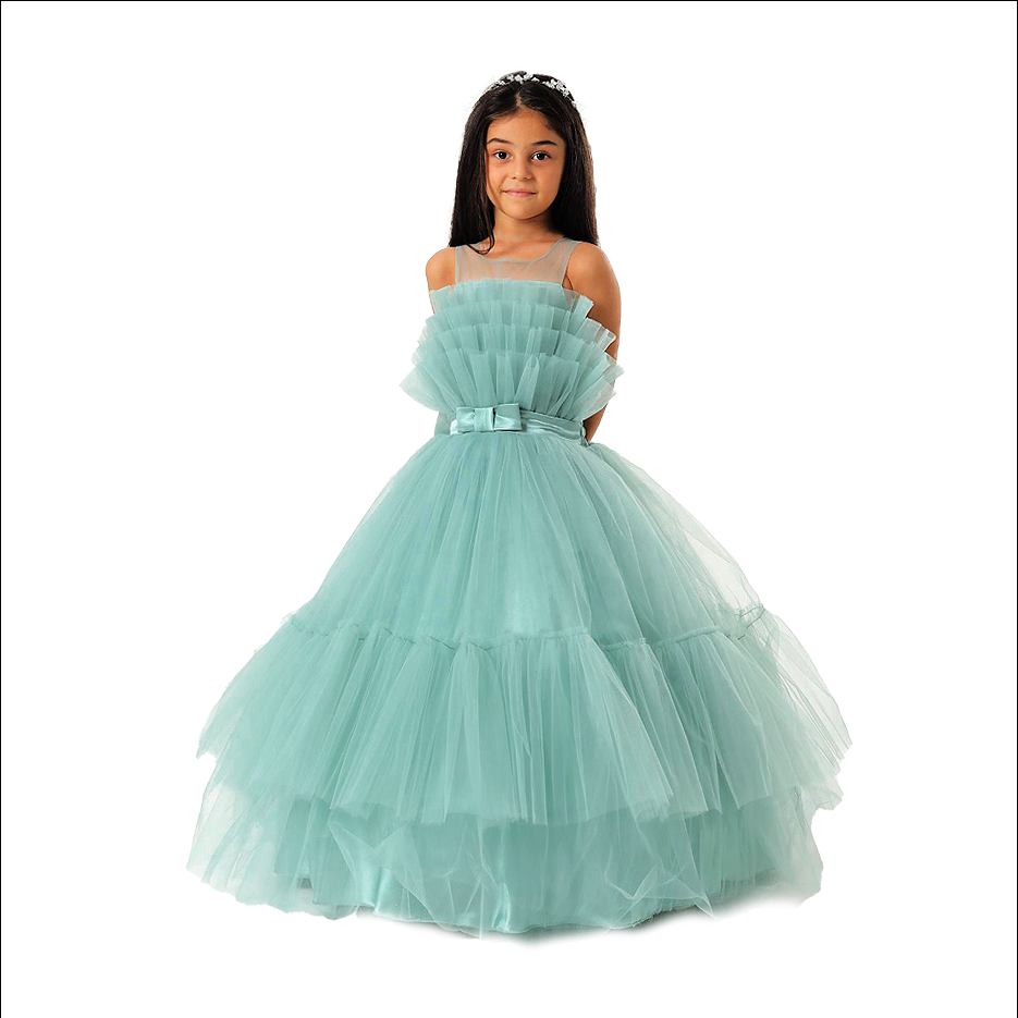 Girl's  Light-Green Ball Gown