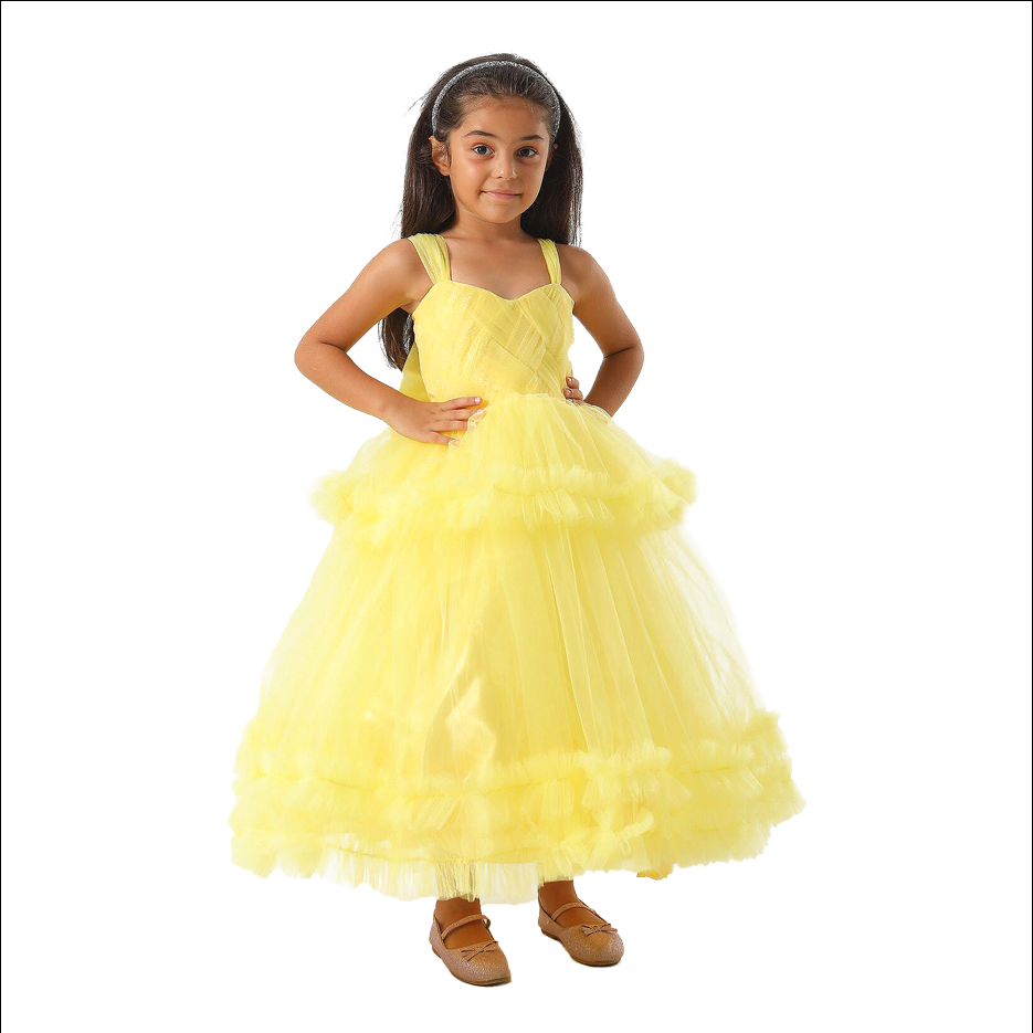 Yellow Girl's Ballgown Dress