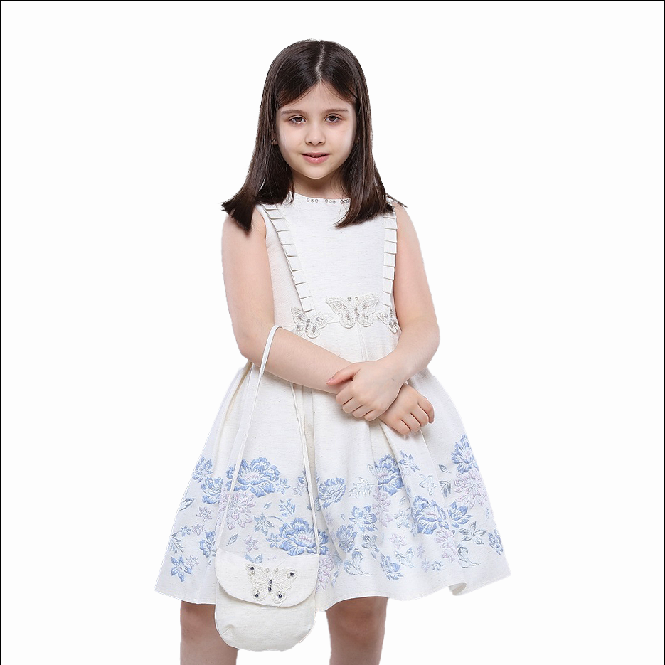 Girl's White Sleeveless Dress