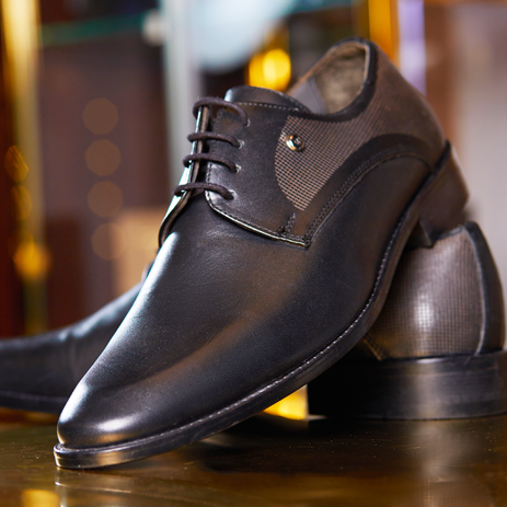 Black official leather shoes