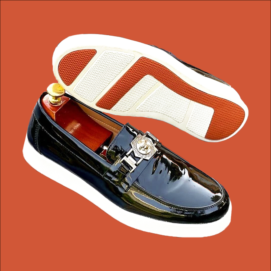 Black Moccasins Leather Shoes