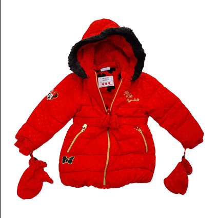 Kids Red Puffy Micky Mouse Jacket