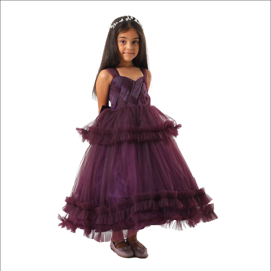 Purple Girl's Ballgown Dress