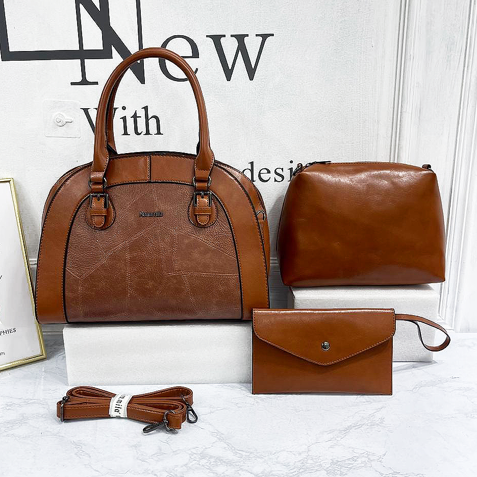 Brown 3 in 1 Handbag
