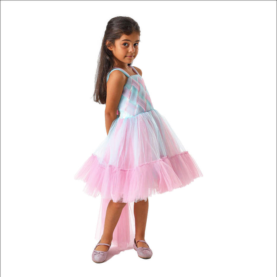 Girl's  Colored Balloon Gown