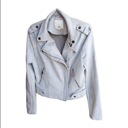 Women white Leather Jacket