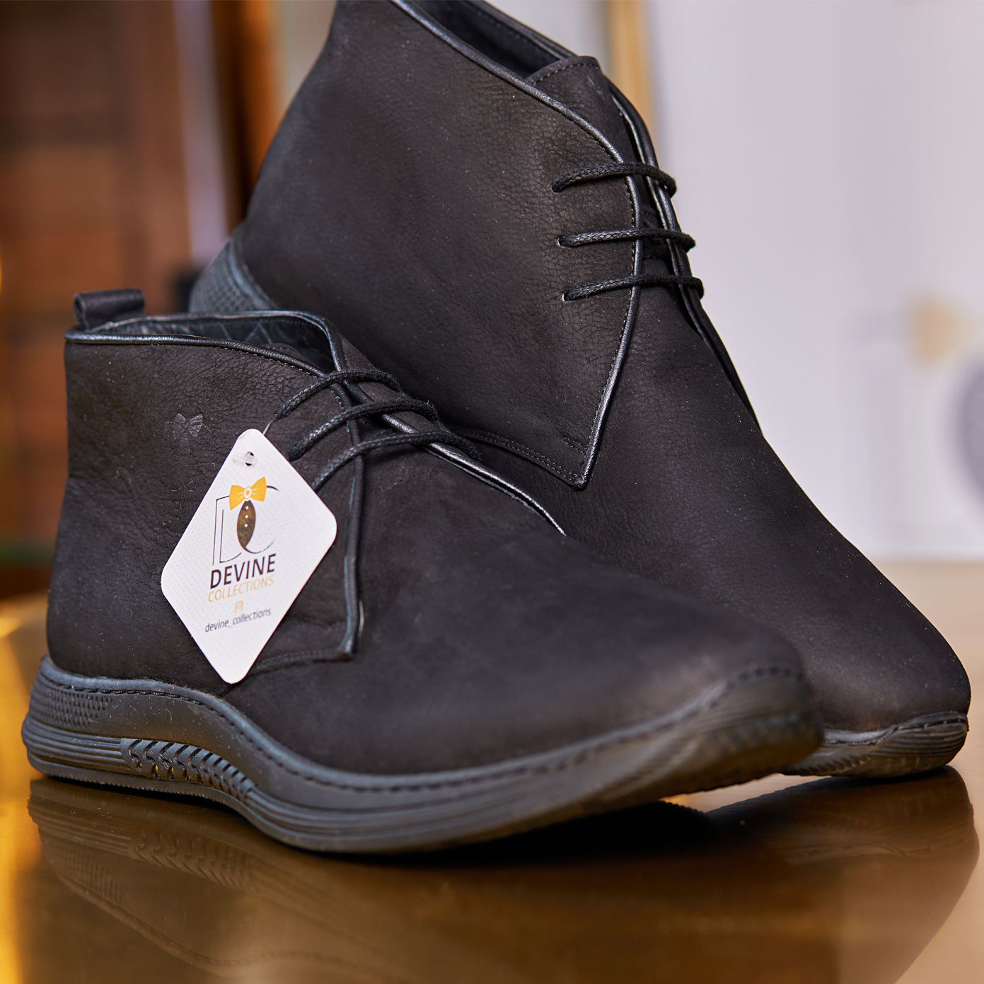 Devine Black Leather Boots