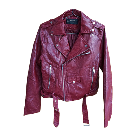 Magenta Leather Jacket for women