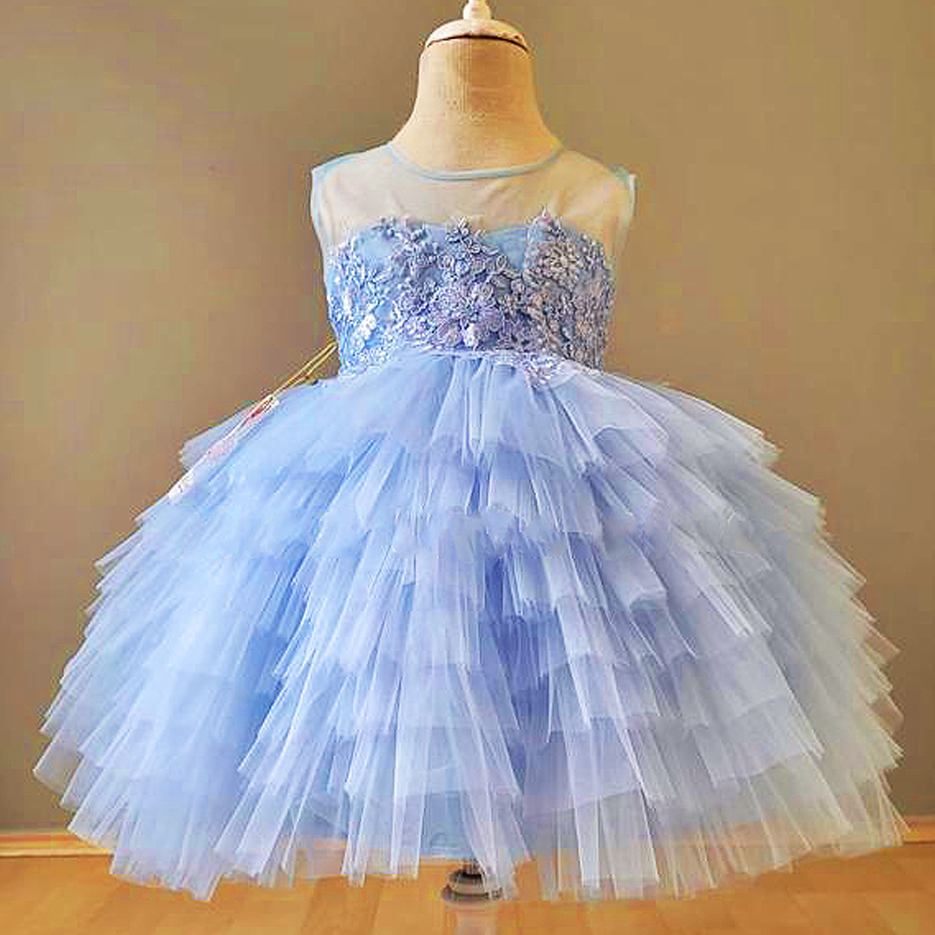 Violet Girl's Balloon Dress