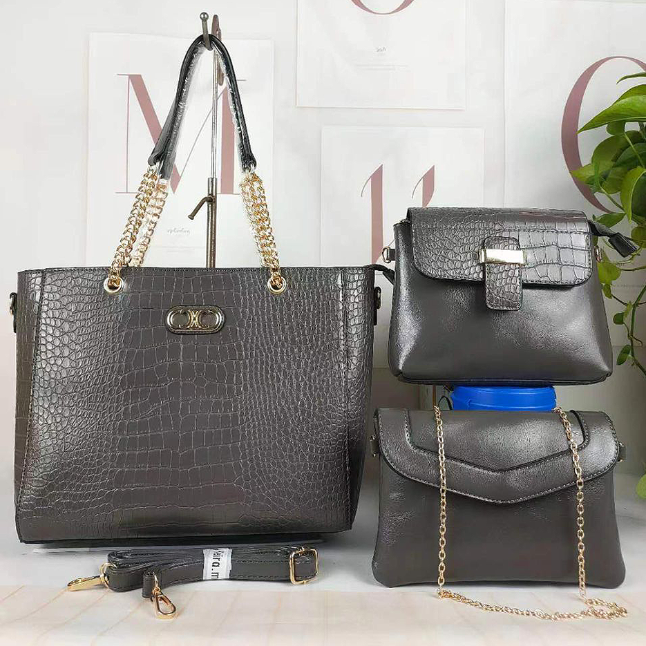Gray 3 in 1 Handbags