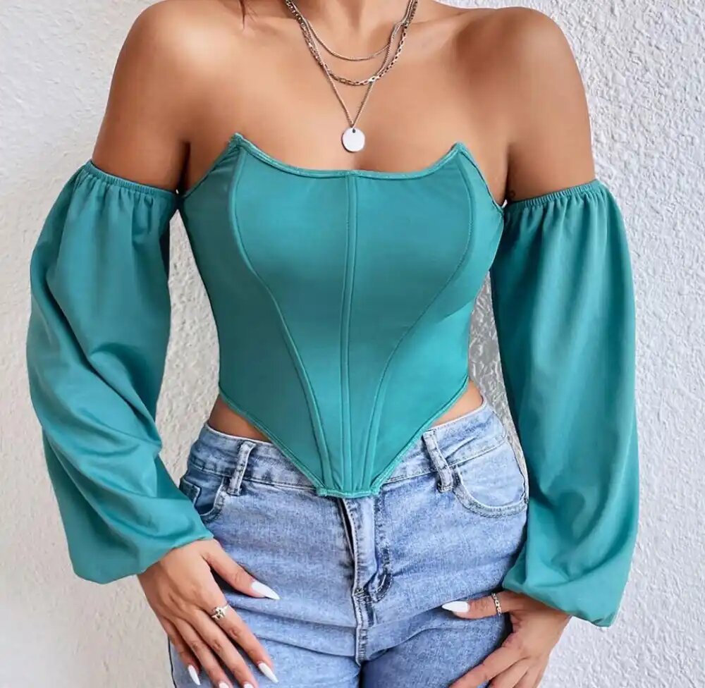 Long sleeve-fishbone top