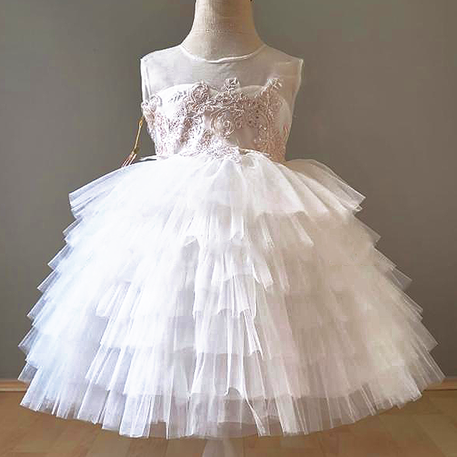 White Girl's Balloon Dress