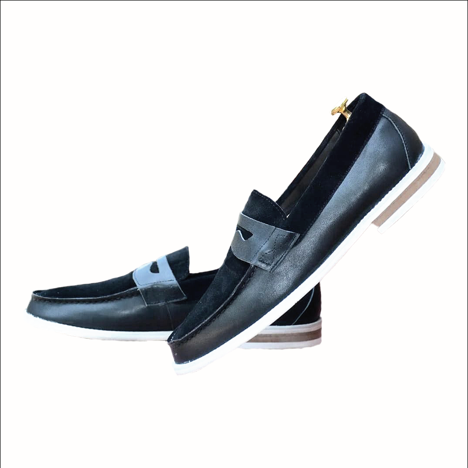 Black Leather and Sued Loafers
