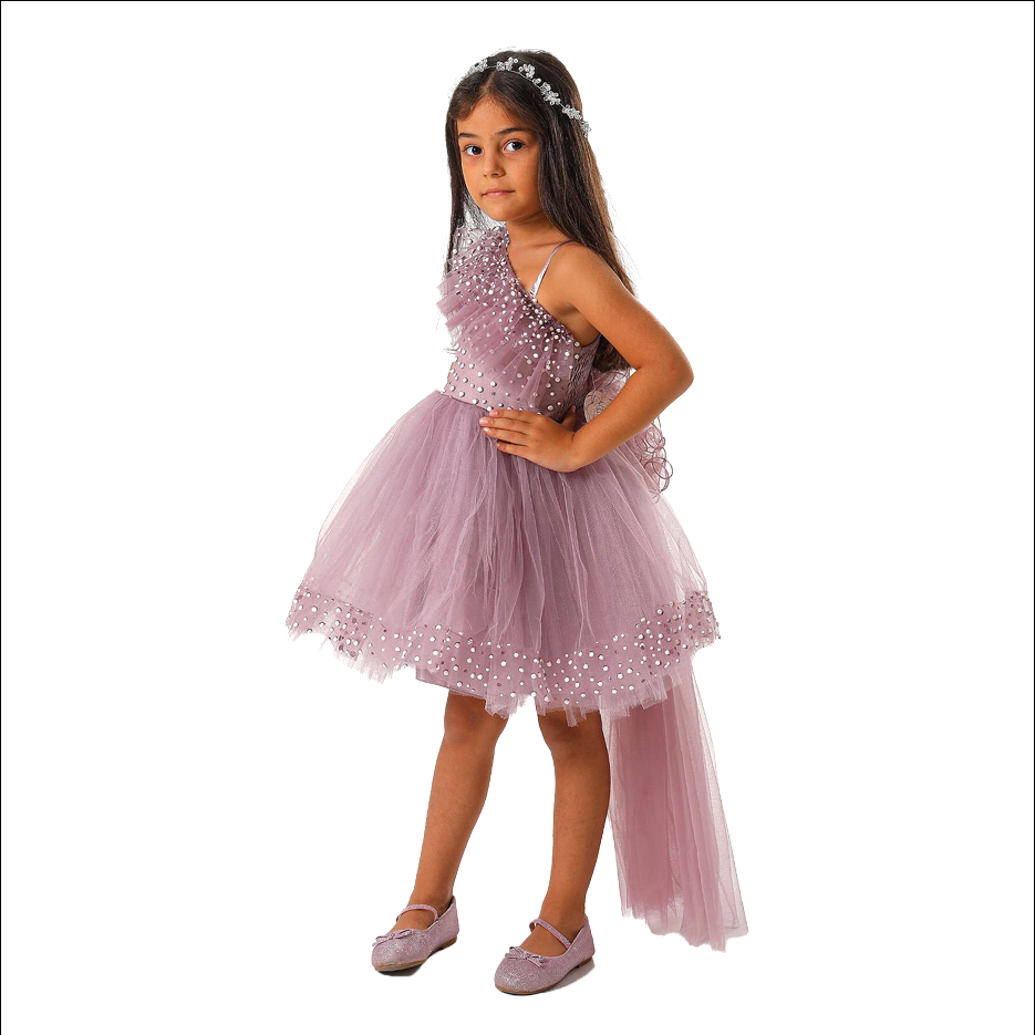 Light Purple Balloon Dress with glitters